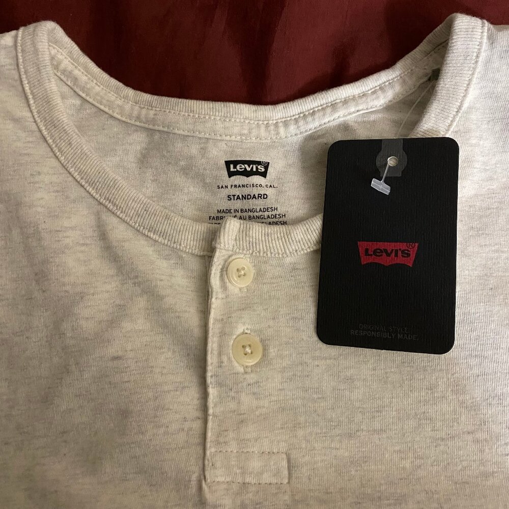 Levi's Long Sleeve Jersey Henley T-shirt L - Picture 6 of 10